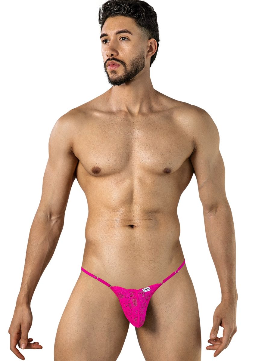 CandyMan 95020 Mens Lace Bold & Enticing Design Thongs Pink
