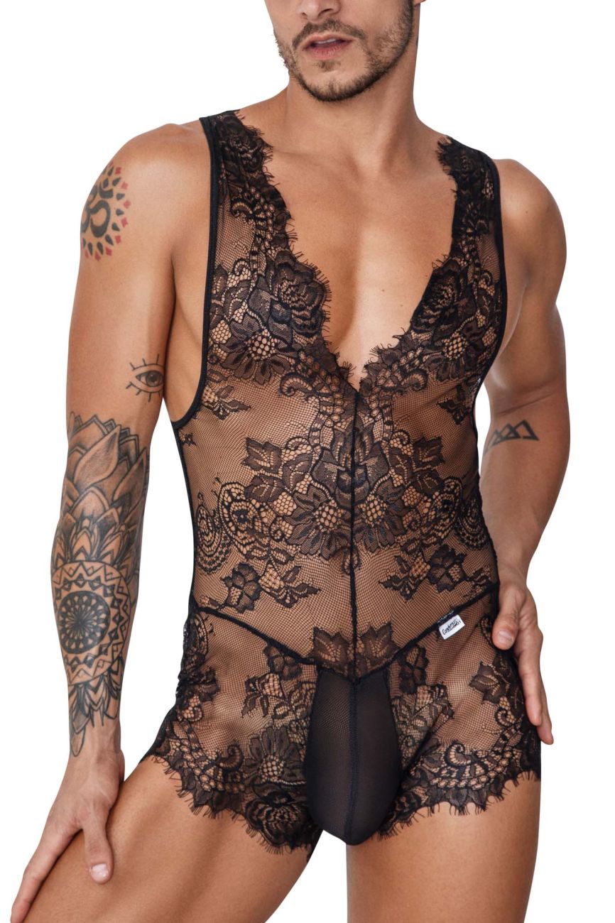 CandyMan 99743 Lace Bodysuit Black