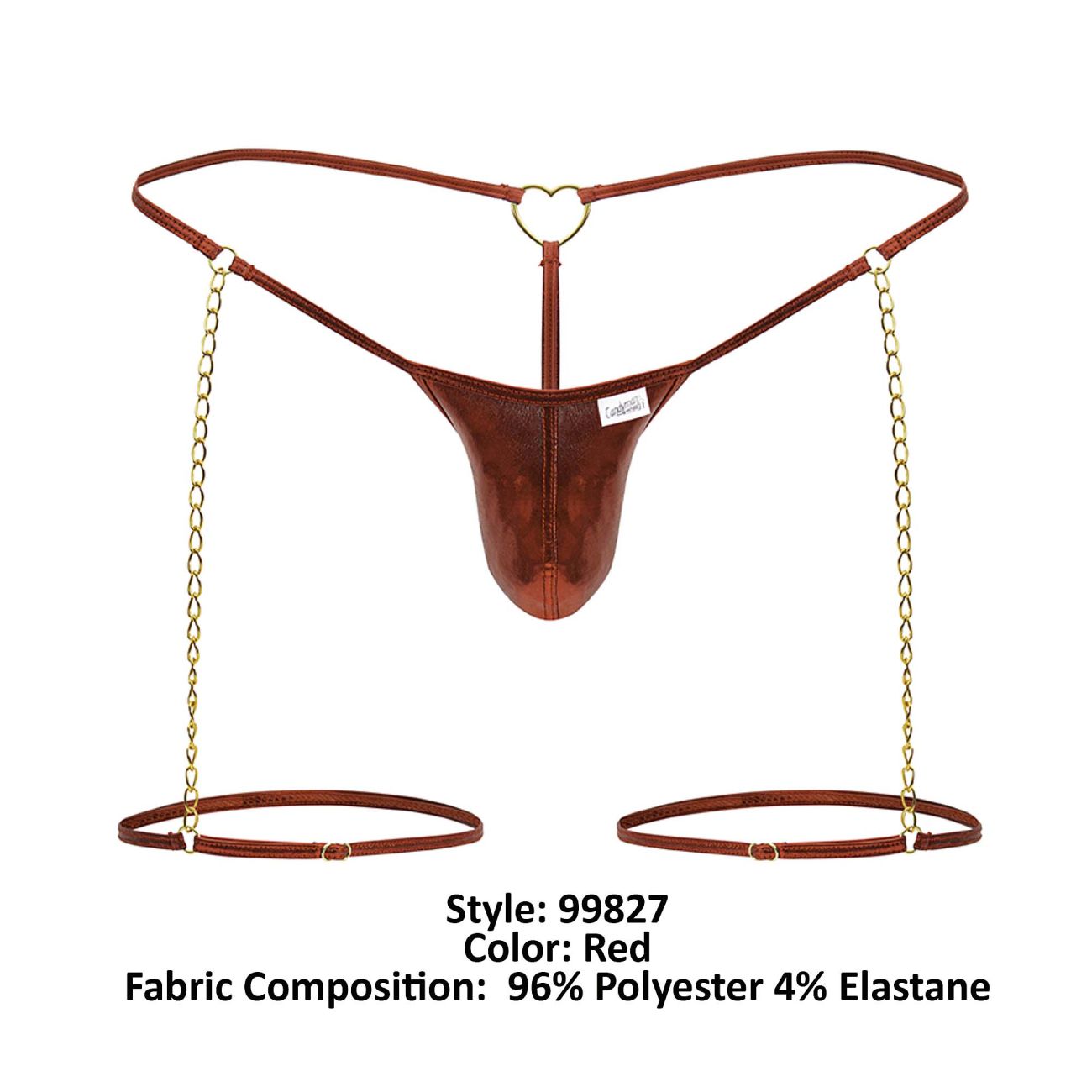 CandyMan 99827 Chain-Garter Thongs Red