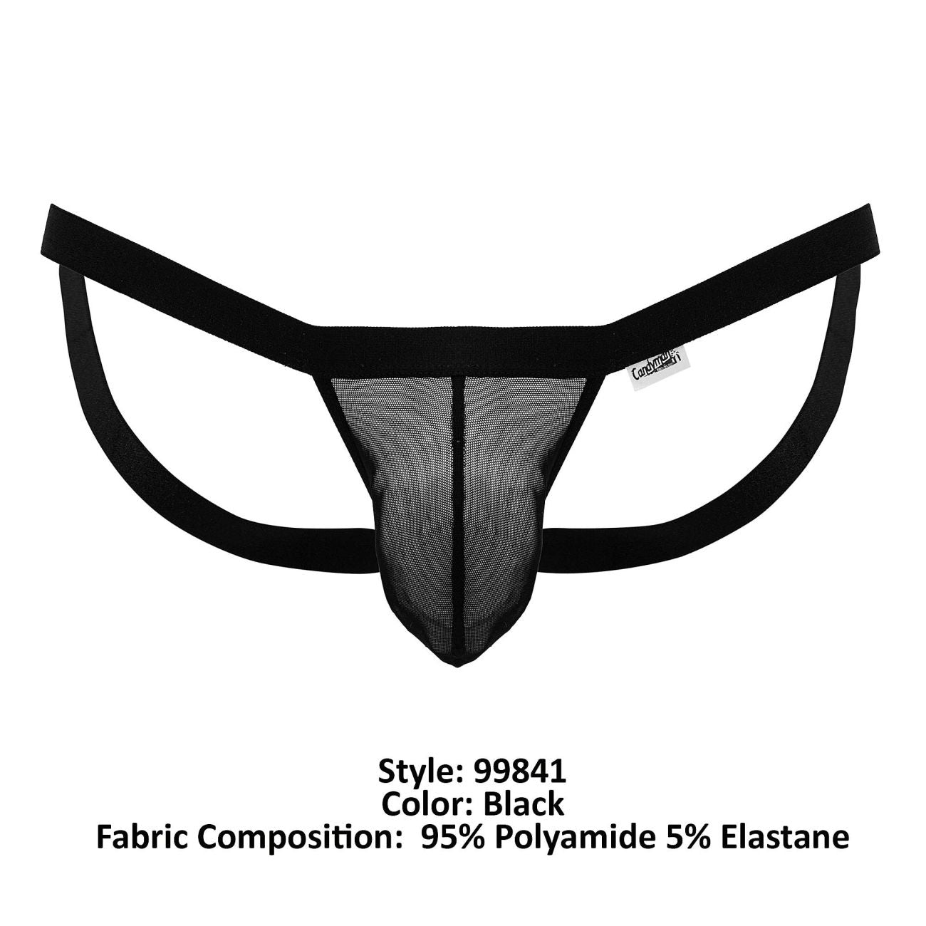 CandyMan 99841 Male Sexy Mesh Thongs Black