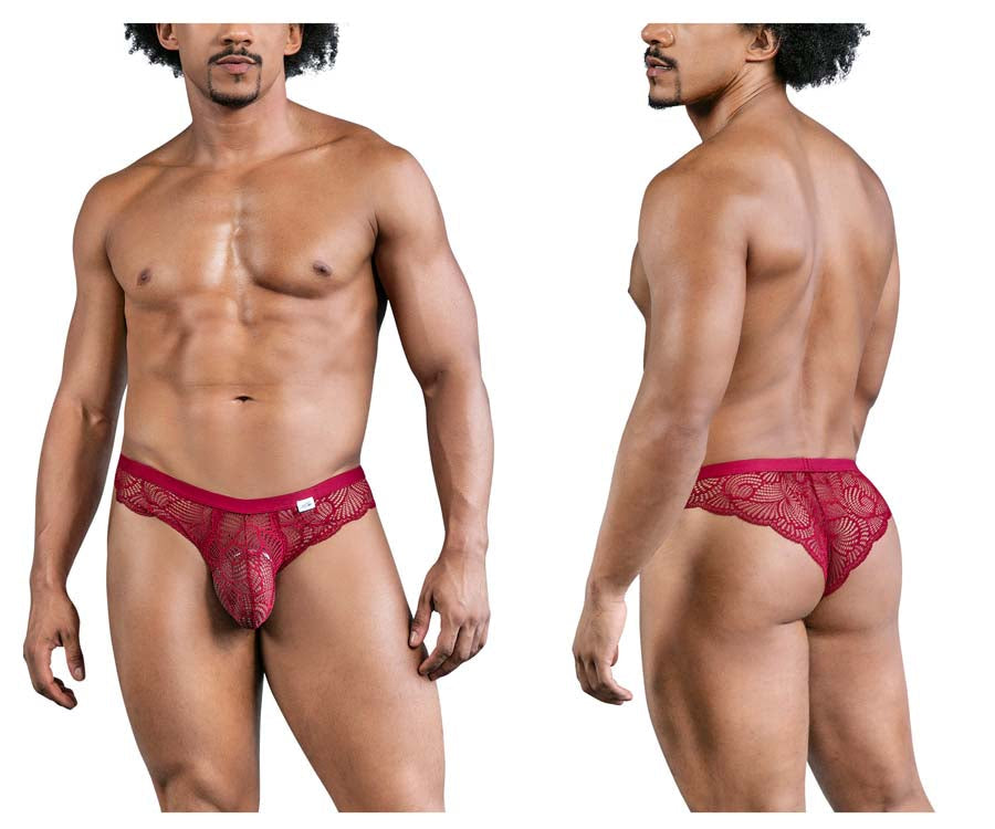 CandyMan 99868 Mens Sexy Lace Briefs Wine