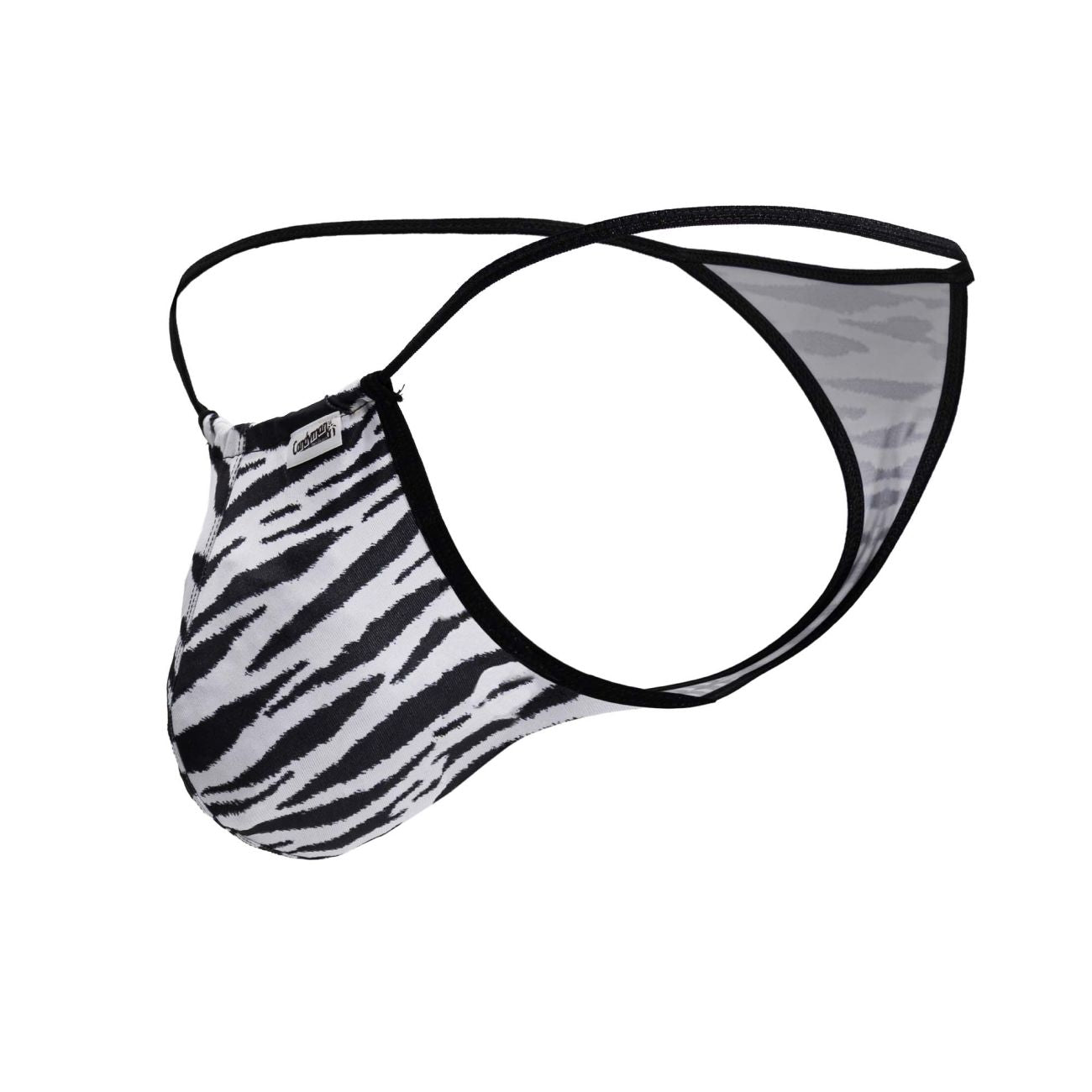 CandyMan 99877 Mens Wild Animal Thongs Zebra Print Plus Sizes