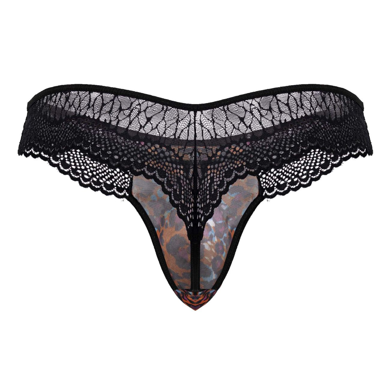CandyMan 99887 Male Leopard & Lace Thong Animal Print Plus Sizes