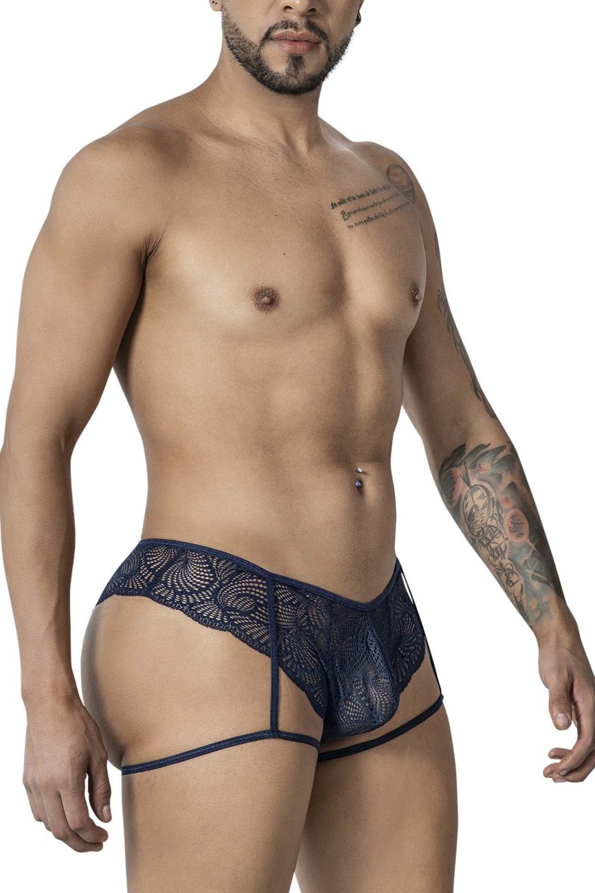 CandyMan 99905 Mens Sexy Garter Lace Briefs Navy