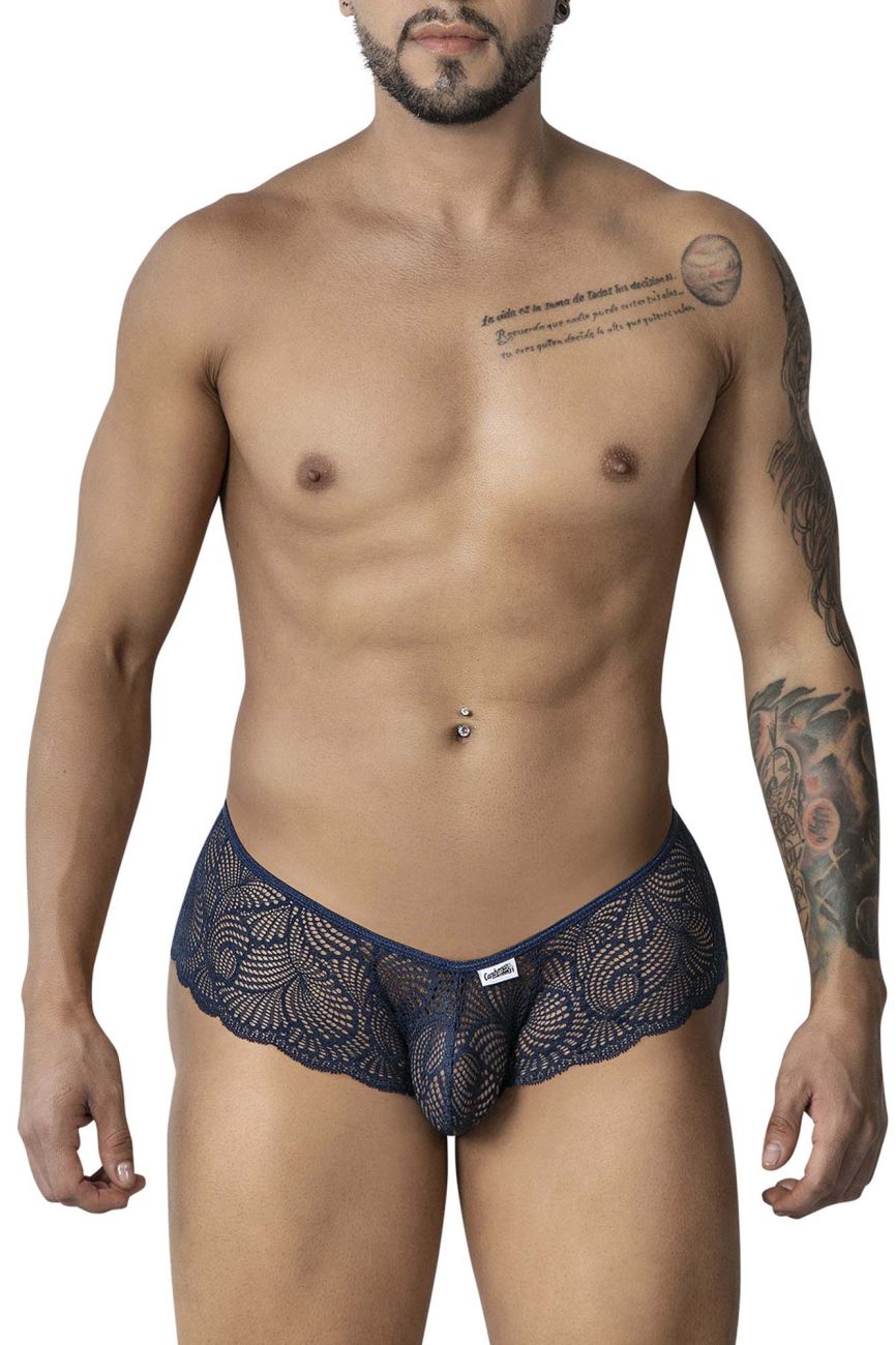 CandyMan 99907 Mens Sexy Lace Open Back Trunks Navy