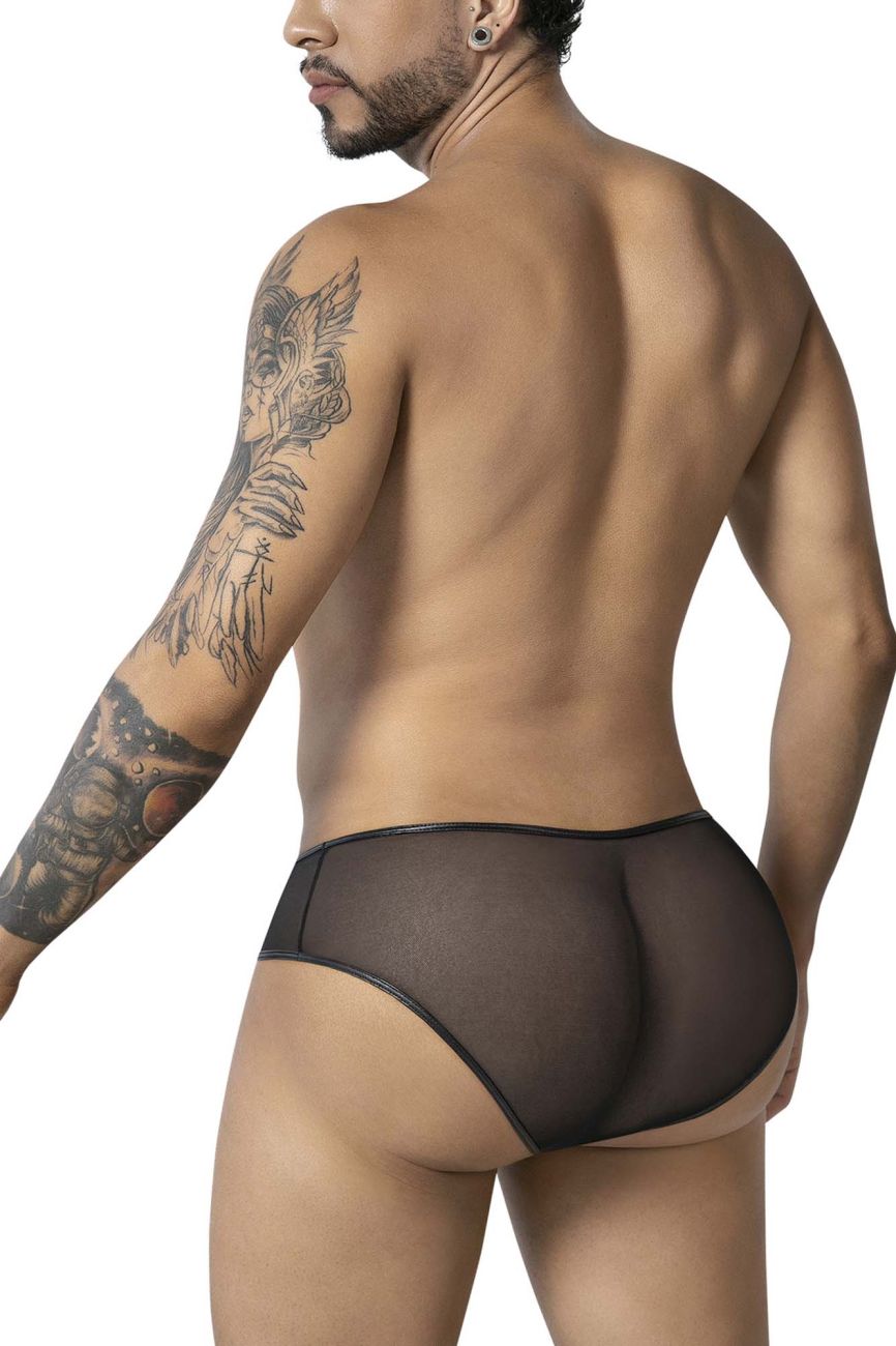 CandyMan 99919 Male Tuxedo Briefs with Bow Black-White