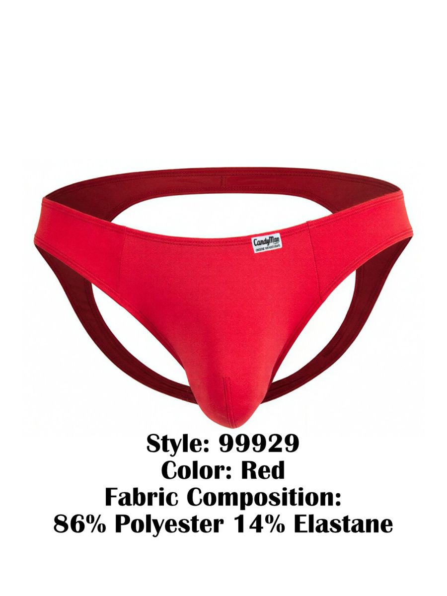 CandyMan 99929 Mens Minimal Front Sexy Jockstrap Red