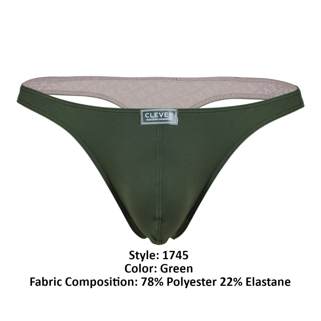 Clever 1745 Optimo Mens Sleek Soft Thong Green