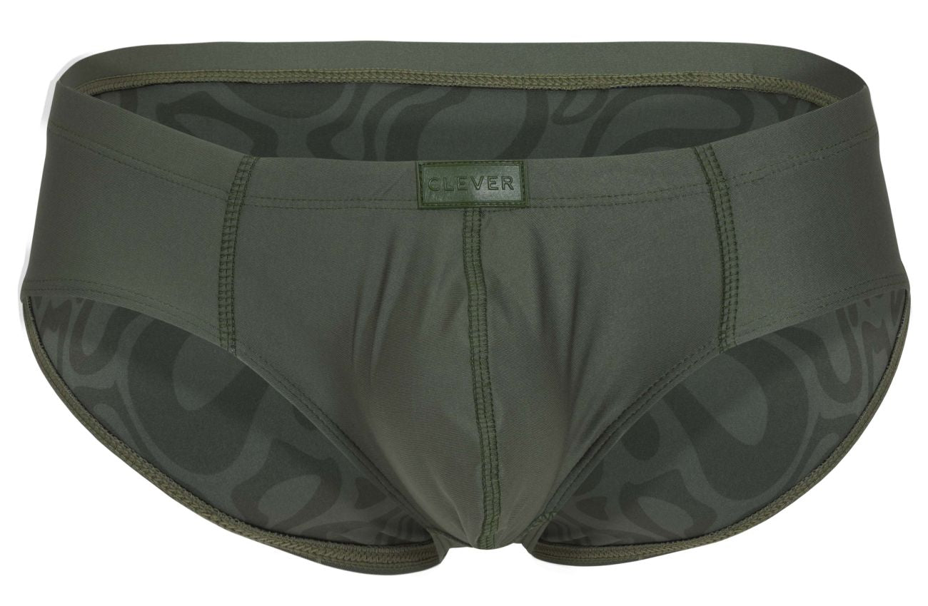 Clever 1781 Maya Mens Minimalist Look Briefs Dark Green