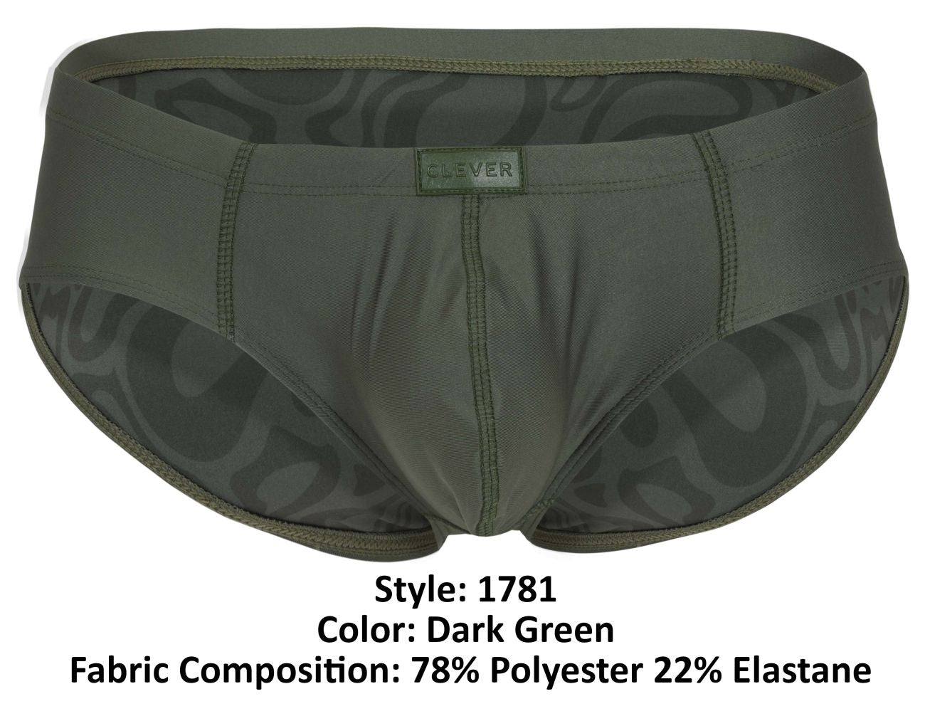 Clever 1781 Maya Mens Minimalist Look Briefs Dark Green