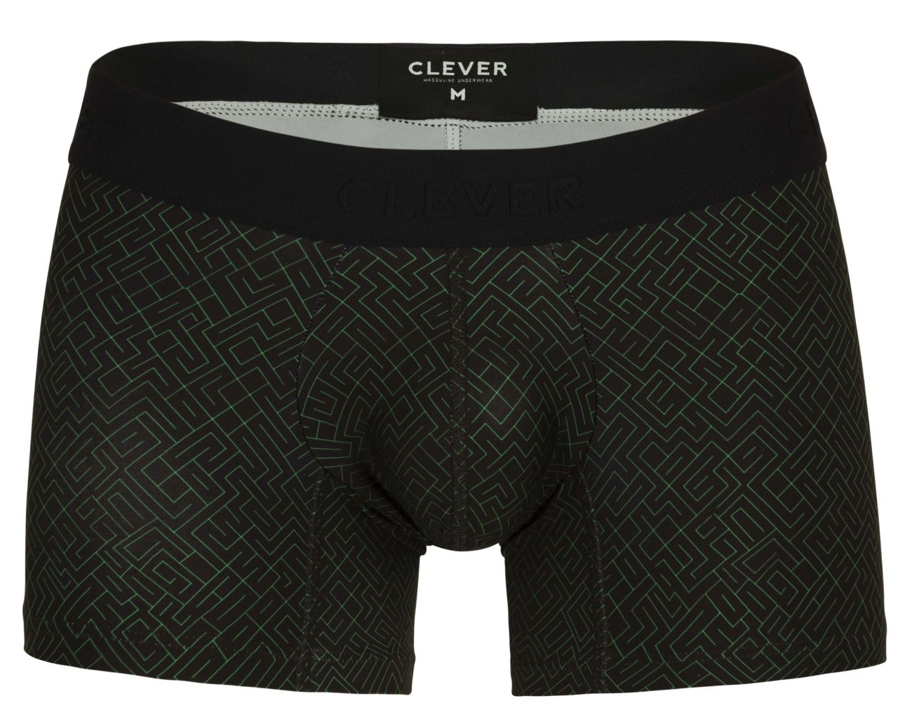 Clever 1850 Mens Laberin Patterned Trunks Black Geometric