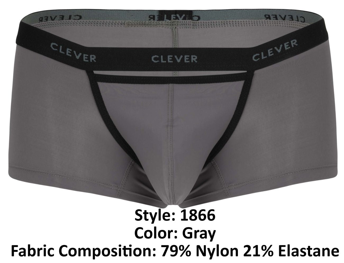 Clever 1866  Mens Tokio Cut Out Front Trunks Gray