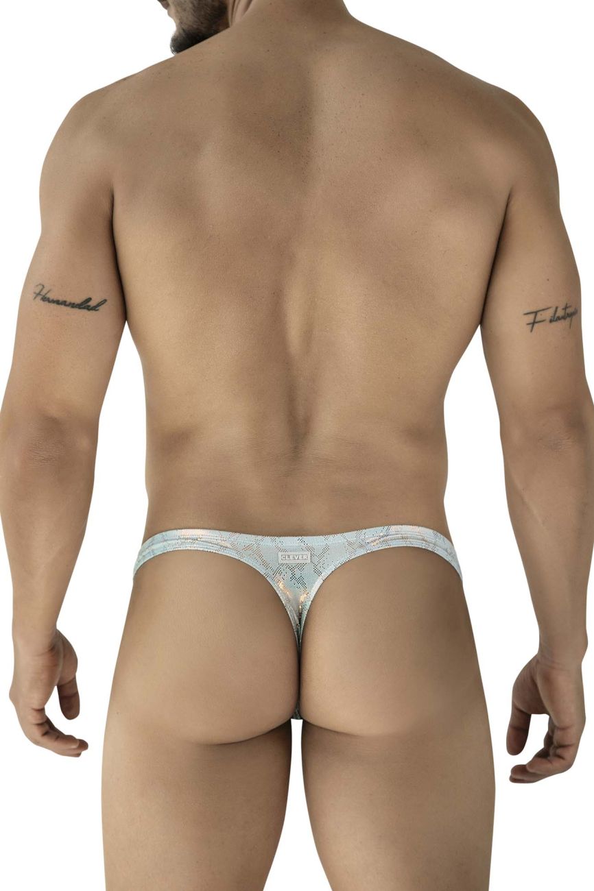 Clever 2063 Mens Diamond Sculpted Fit Thongs Light Blue