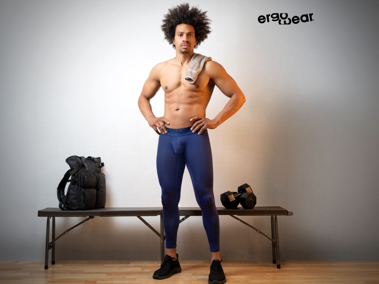 ErgoWear EW1782 MAX BOLD Male Athletic Leggings Dark Blue