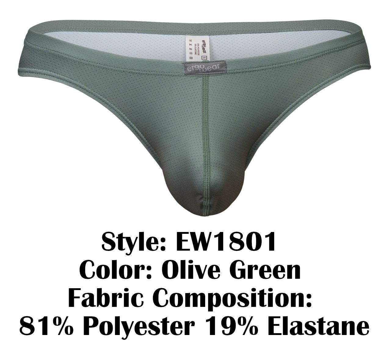 ErgoWear EW1801 X4D SE Mens Feels Like Air Thong Olive Green