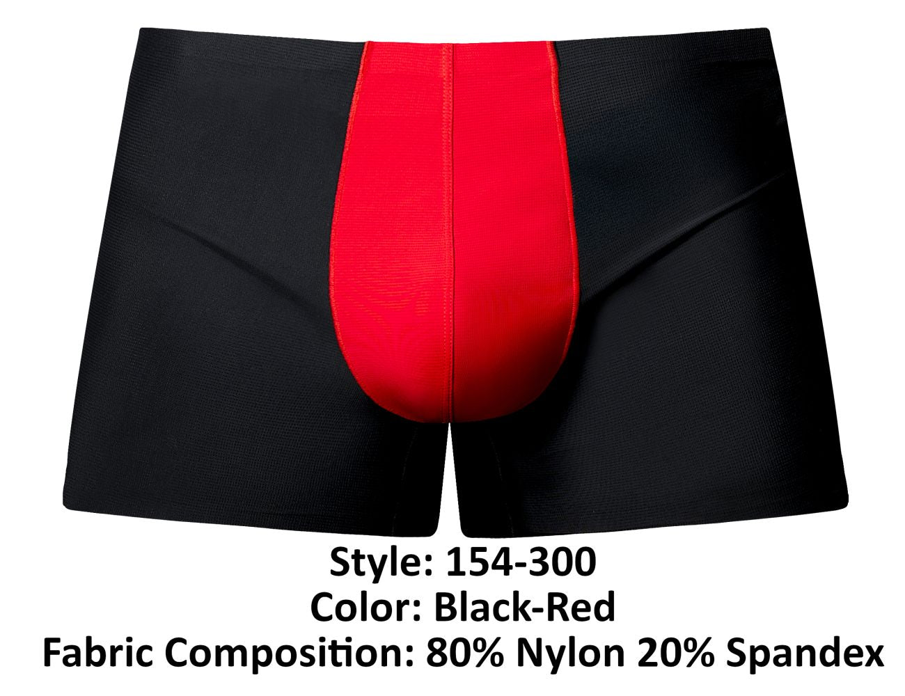 Male Power 154-300 Mens Hot Mesh Pouch Short Black-Red