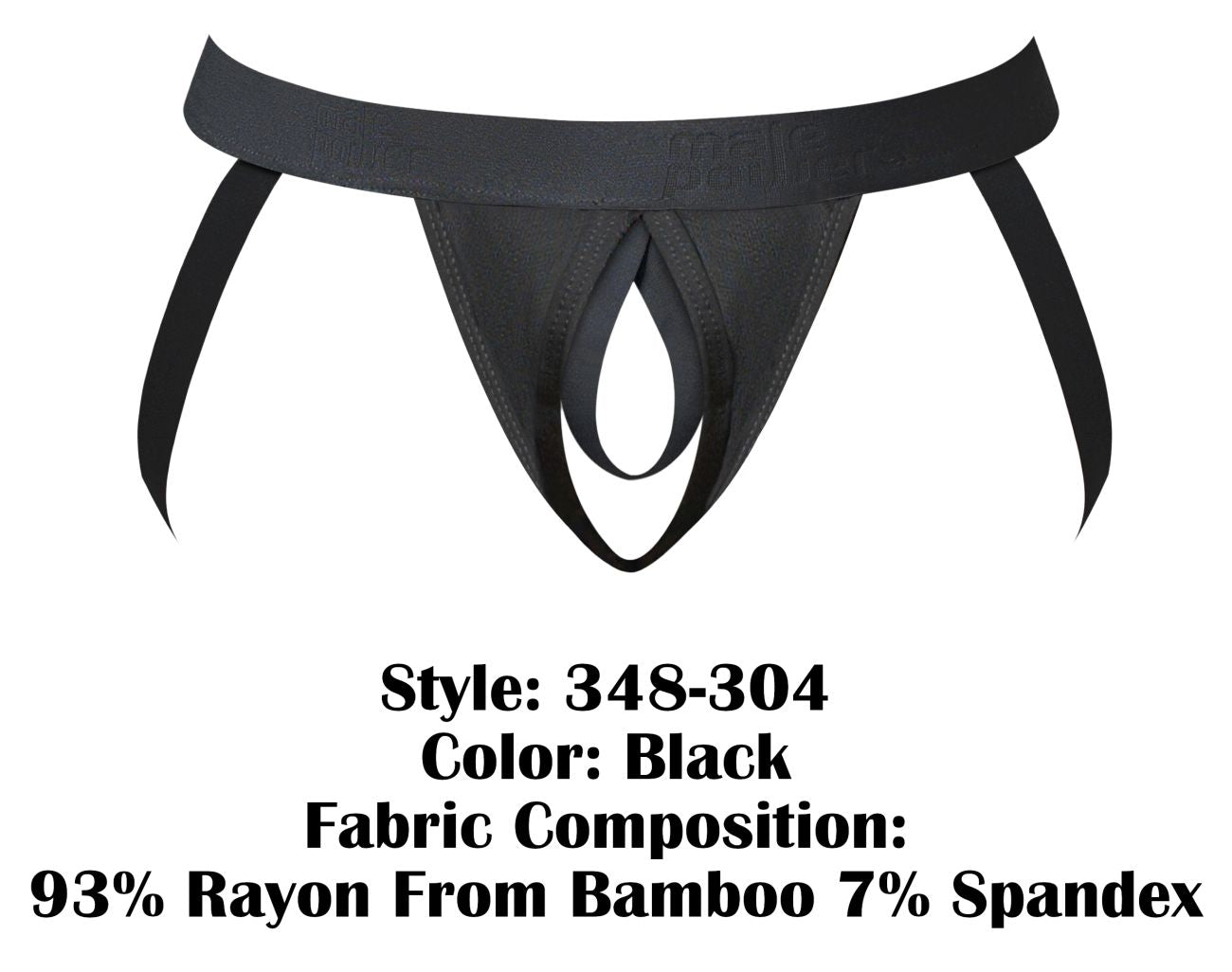 Male Power 348-304 Male Sexy Open Ended Jock Black
