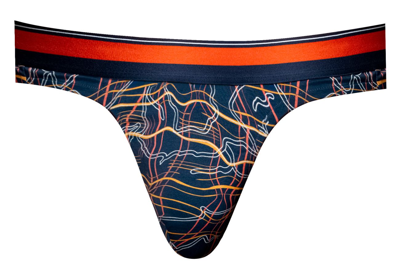 Male Power 412-299 Soo Cumfy Male Thong Navy-Orange
