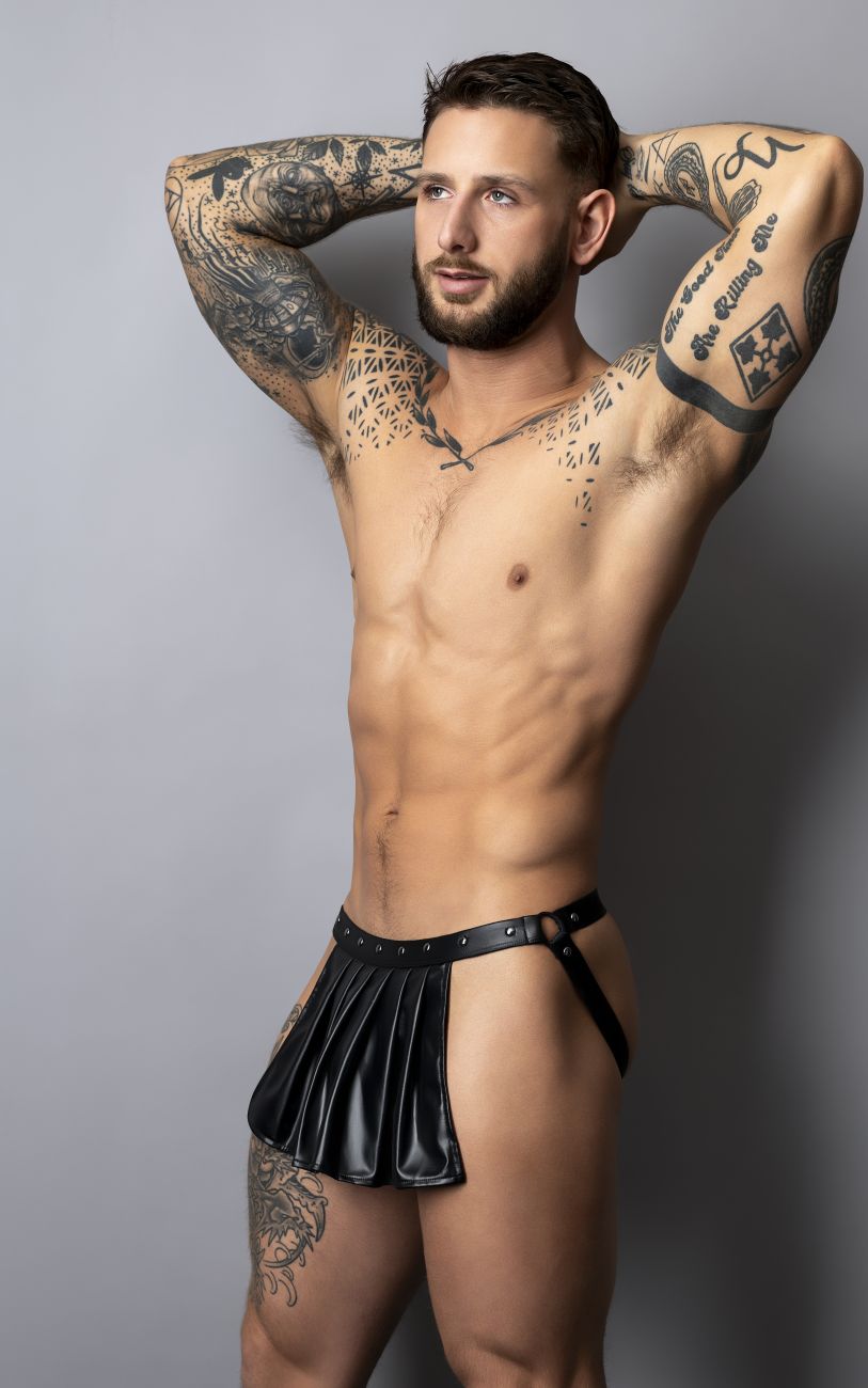 Male Power PAK-158 Mens Fetish Spartacus Jockstrap Black