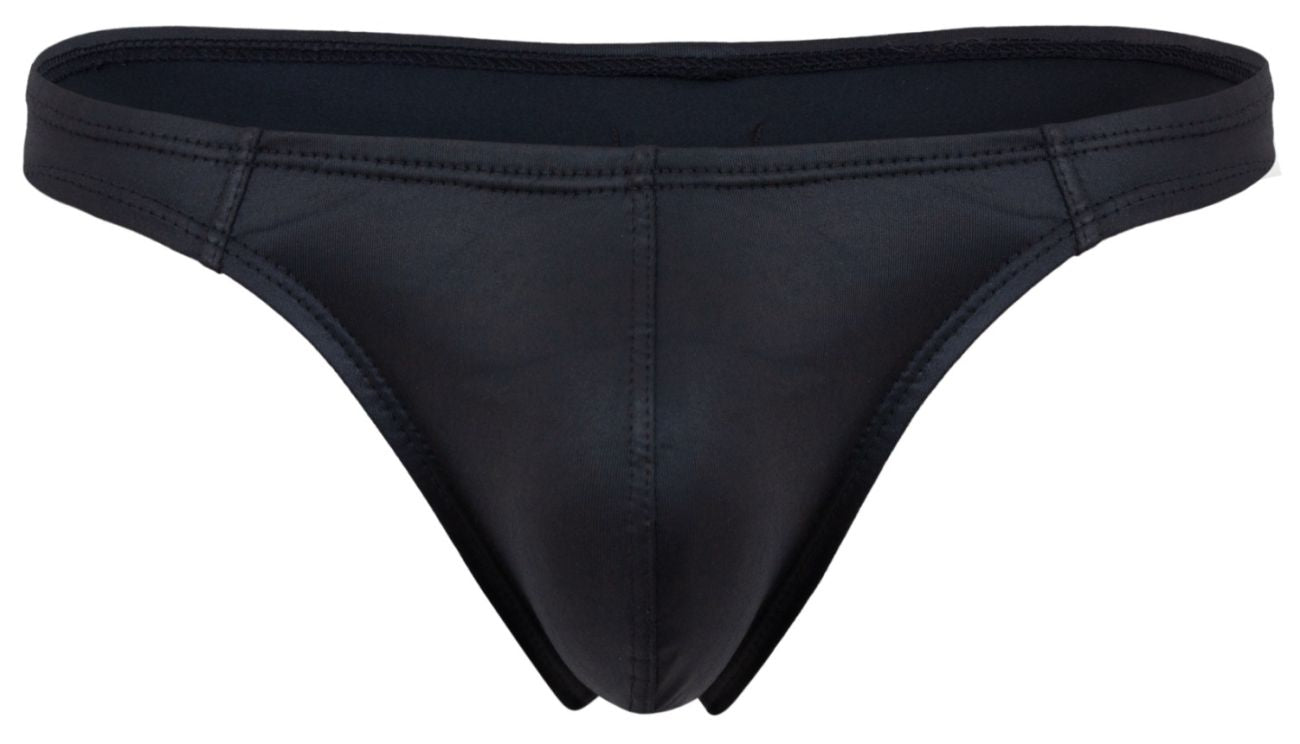 Pikante 2119 Candy Mens Bold Wet-look Thongs Black