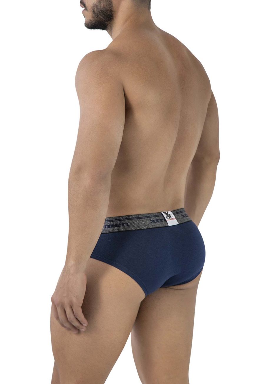 Xtremen 41315 Mens Cotton Blend Wide Side Briefs Navy