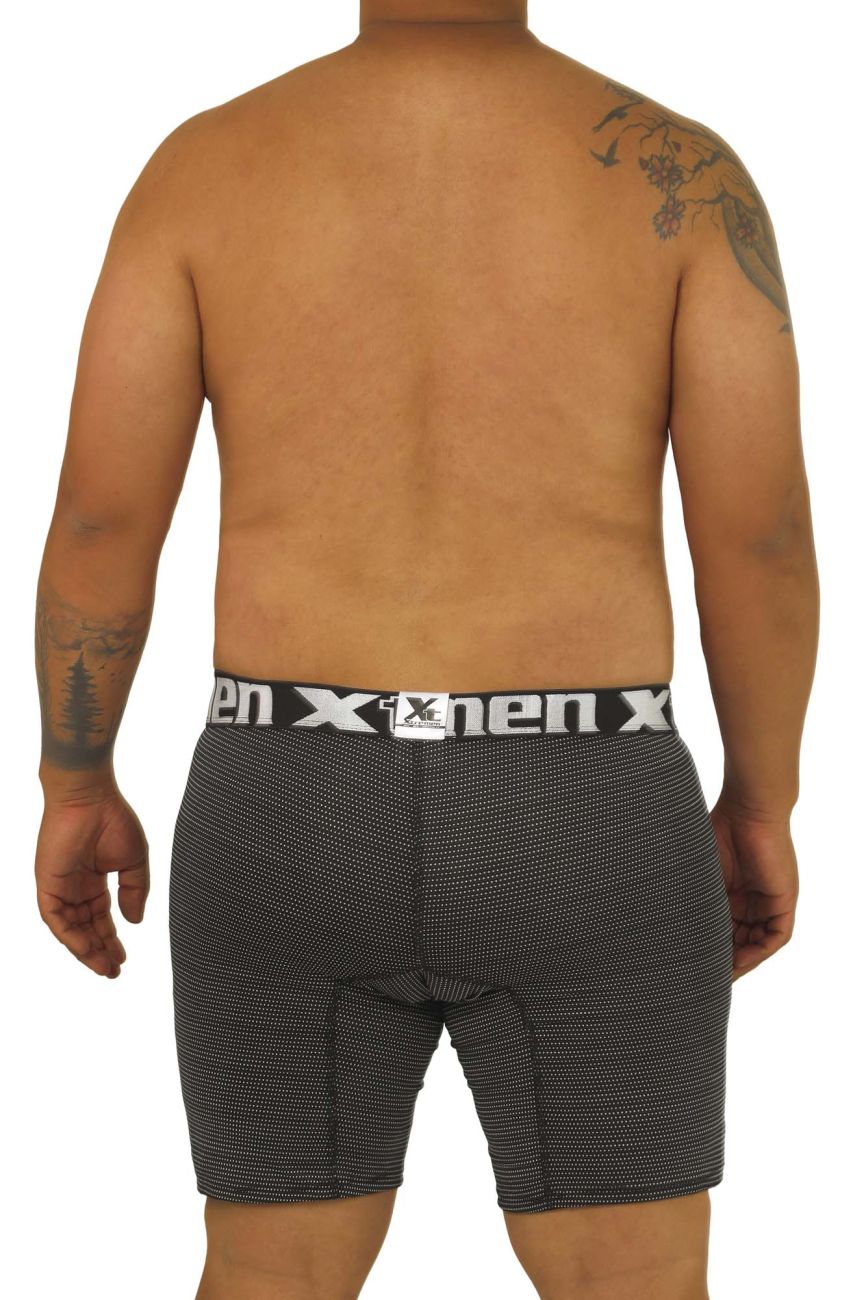 Xtremen 70005 Long Boxer Briefs Black White Plus Sizes