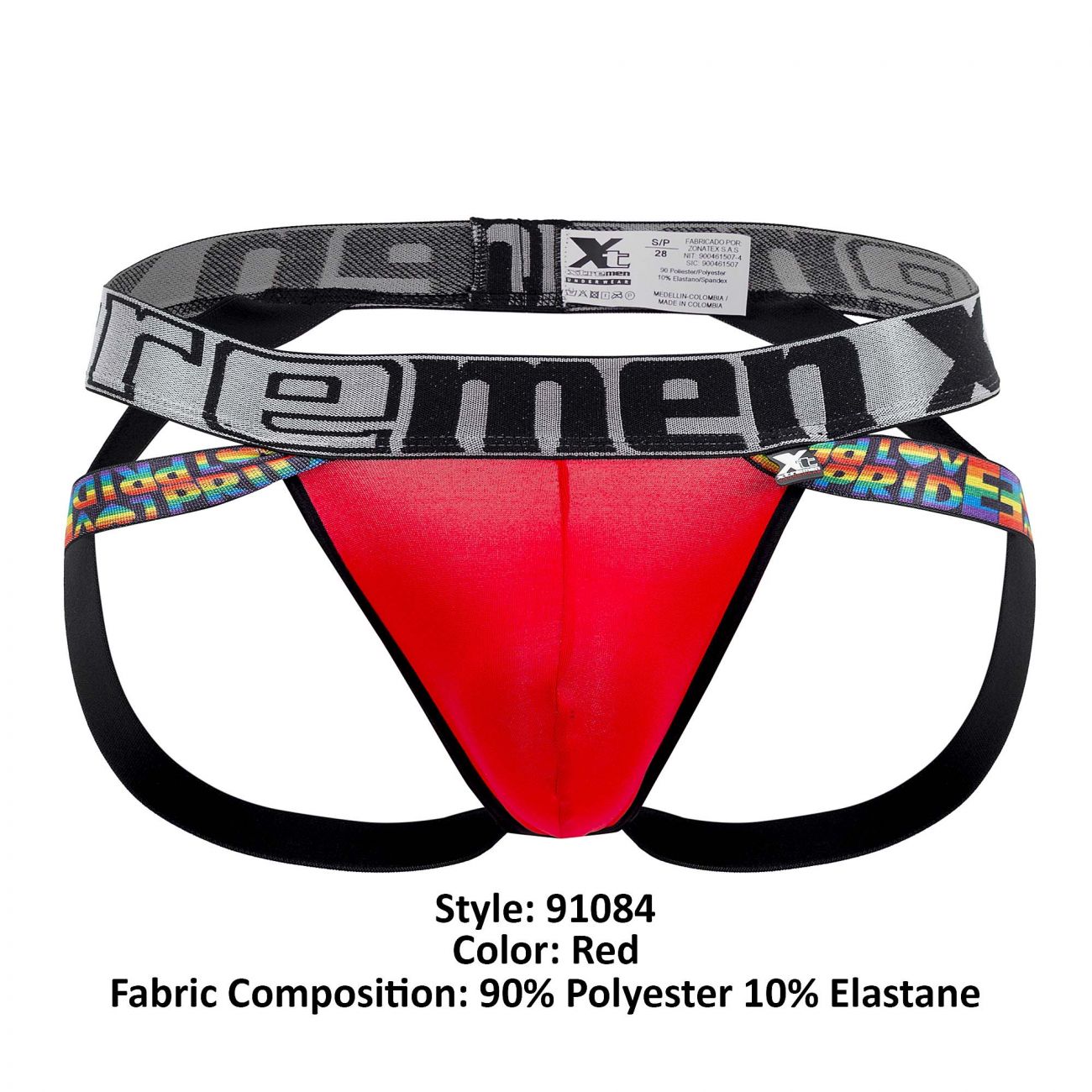 Xtremen 91084 Microfiber Pride Jockstrap Red