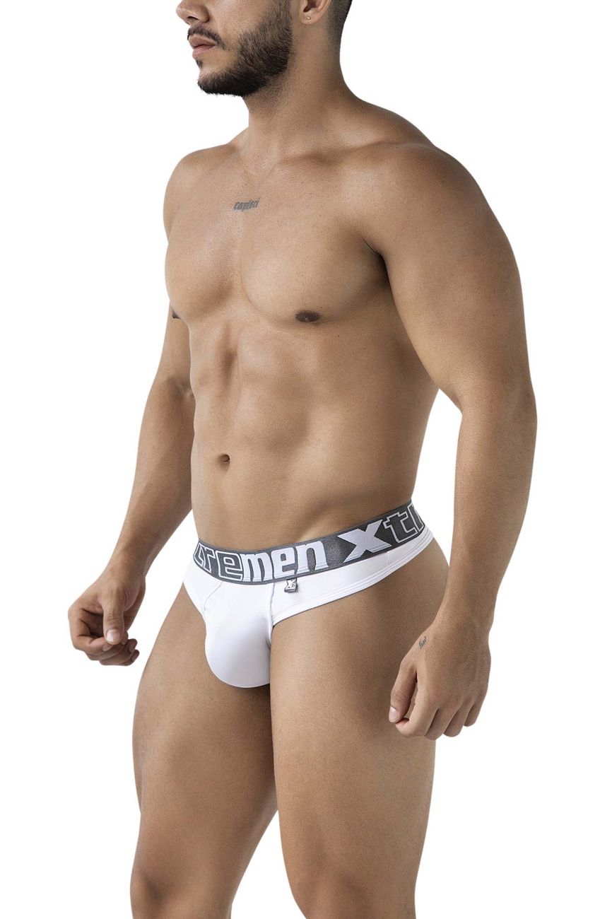 Xtremen 91208B Microfiber Mens Thongs White