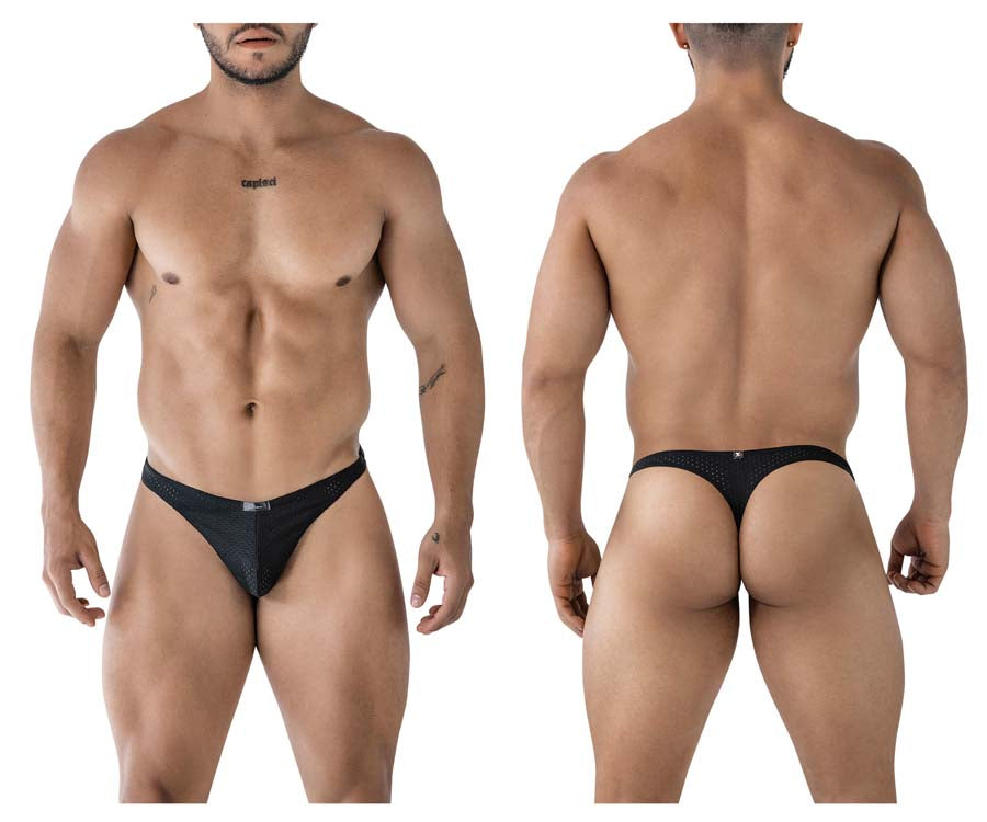 Xtremen 91214B Mens Silky Microfiber Thongs Black