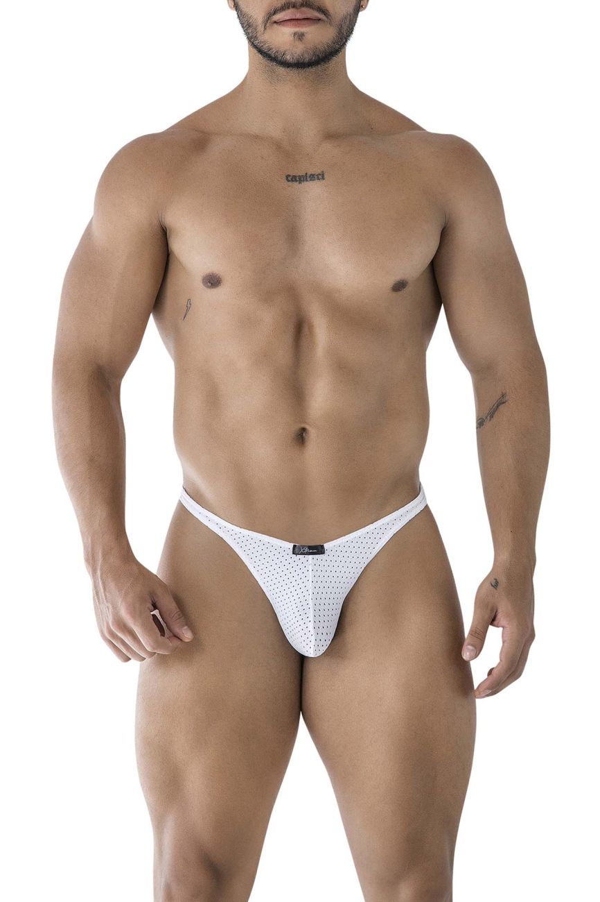 Xtremen 91214B Mens Silky Microfiber Thongs White