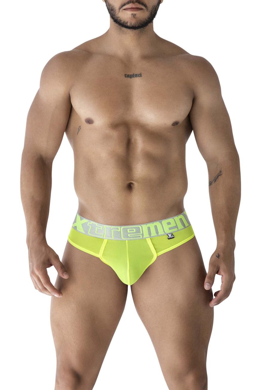 Xtremen 91235 Mens Sheer Microfiber Thong Neon Green