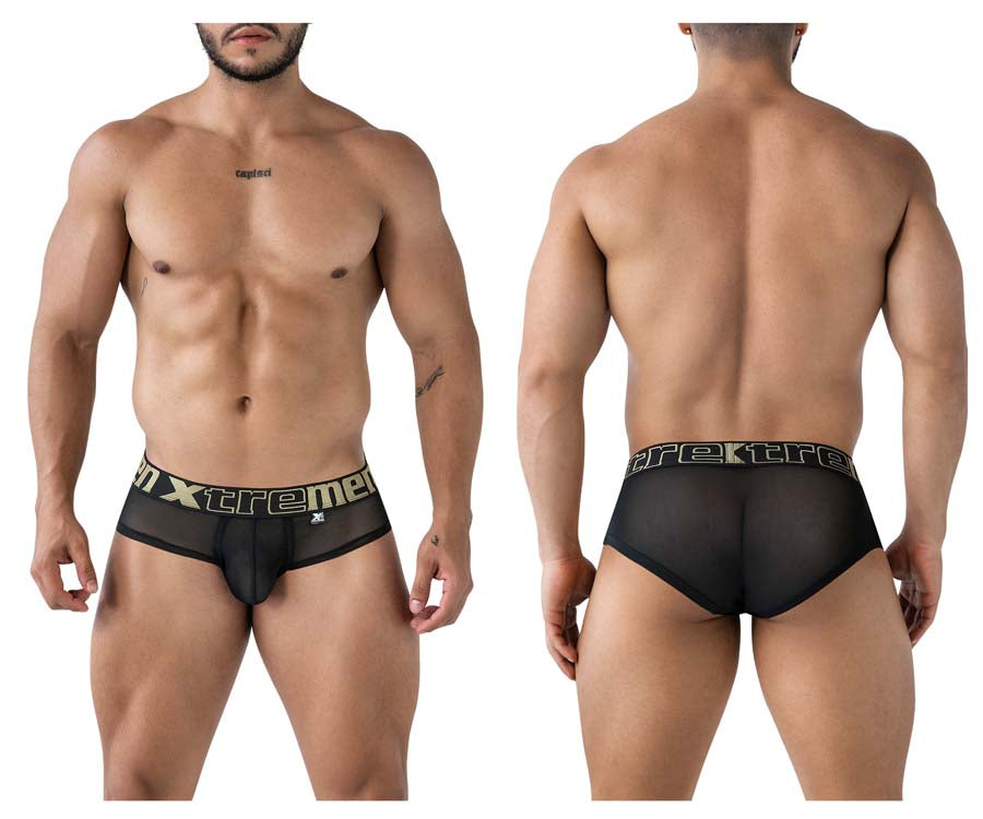 Xtremen 91236 Mens Sheer Microfiber Briefs Black