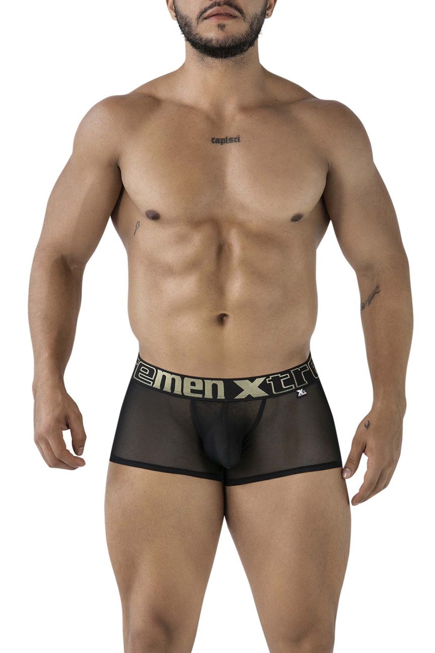 Xtremen 91237 Mens Sheer Microfiber Trunks Black