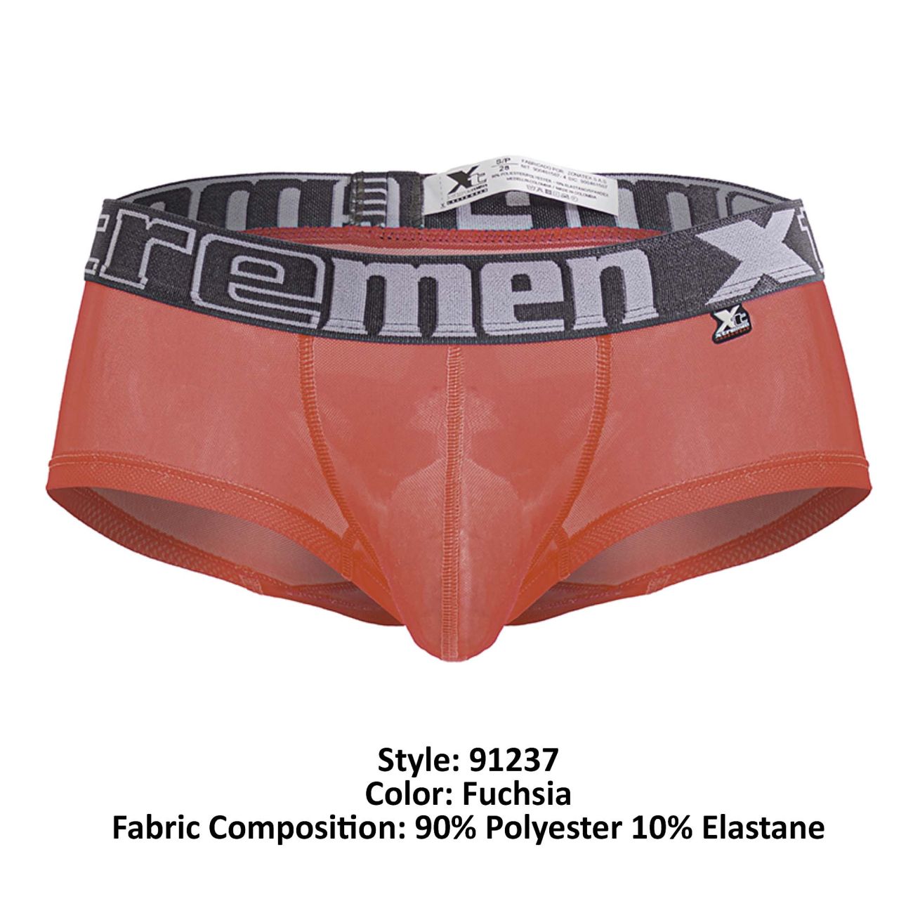 Xtremen 91237 Mens Sheer Microfiber Trunks Fuchsia