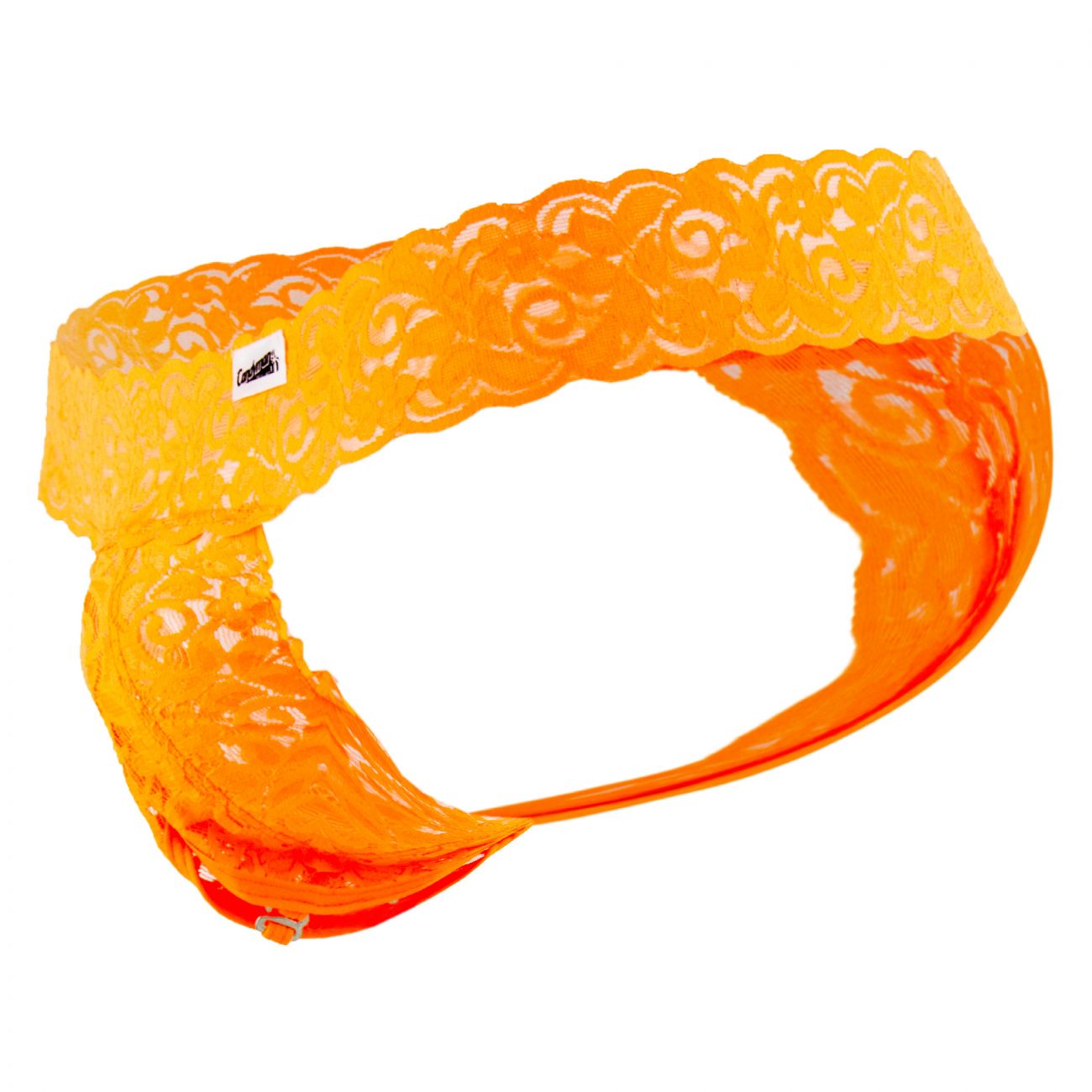 CandyMan 99315X  Peek a Boo Lace Thongs Hot Orange Plus Sizes