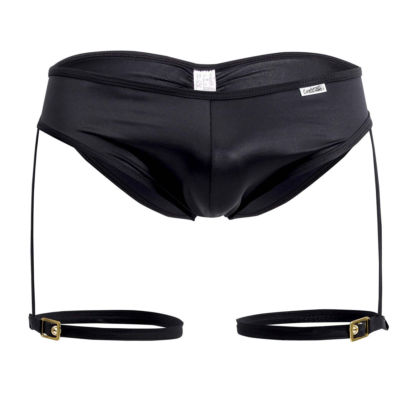 CandyMan 99468X Garter Briefs Black Plus Sizes