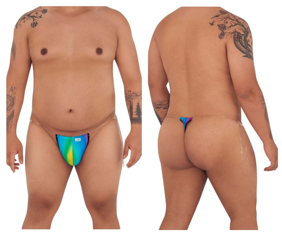 CandyMan 99571X Invisible Micro G-String Rainbow Print Plus Sizes