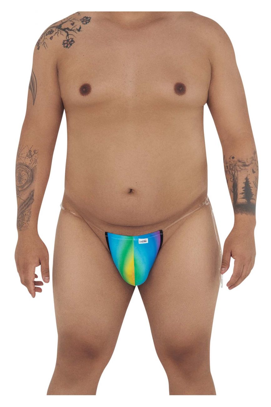 CandyMan 99571X Invisible Micro G-String Rainbow Print Plus Sizes