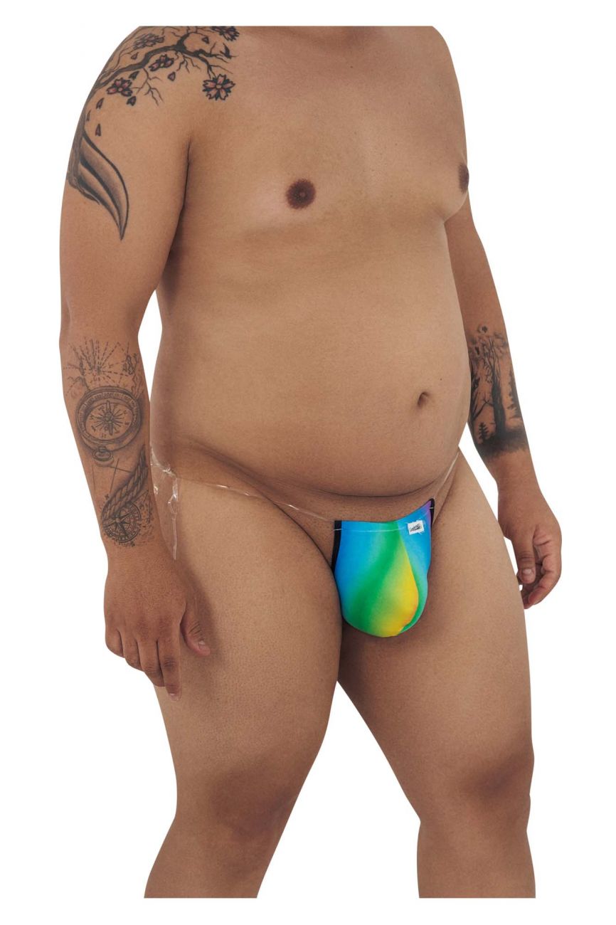 CandyMan 99571X Invisible Micro G-String Rainbow Print Plus Sizes