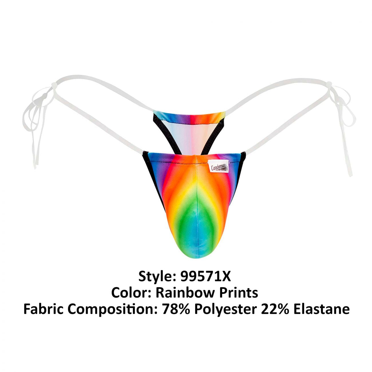 CandyMan 99571X Invisible Micro G-String Rainbow Print Plus Sizes