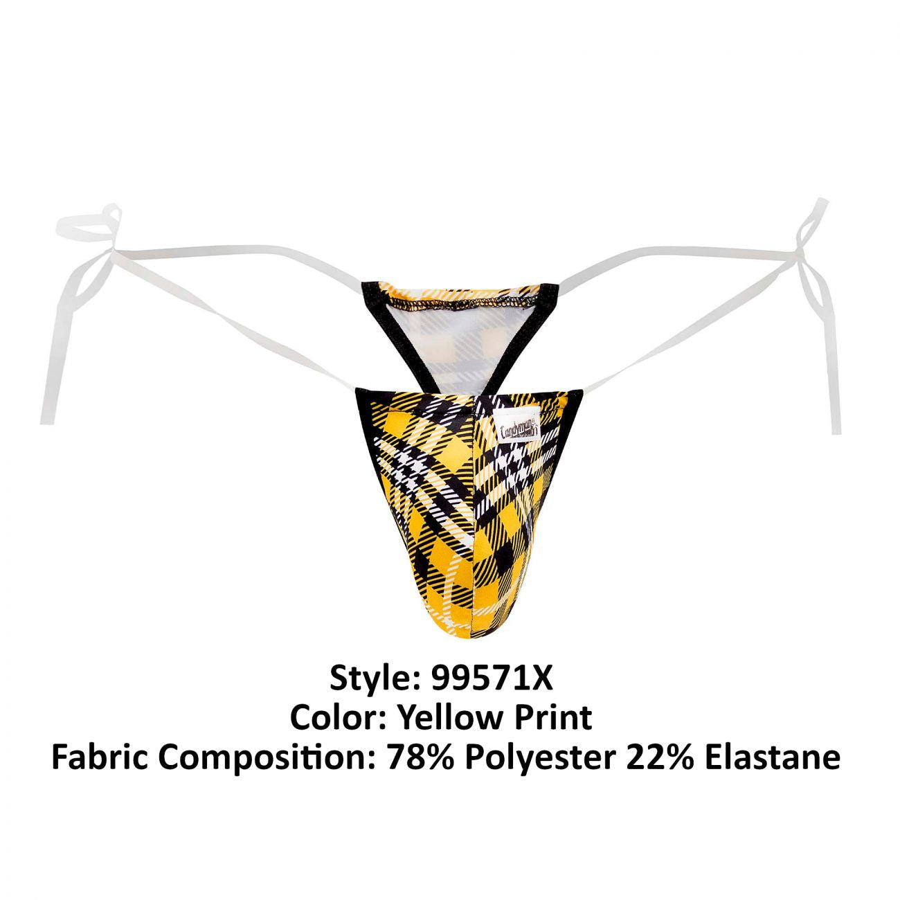 CandyMan 99571X Invisible Micro G-String Yellow Print Plus Sizes