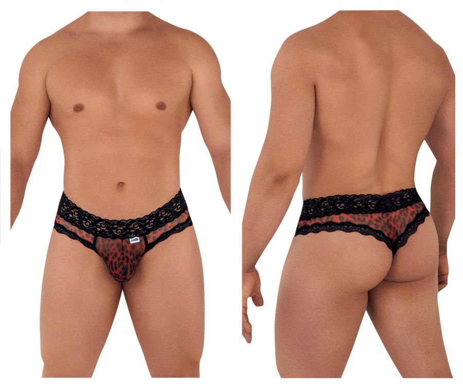 CandyMan 99596 Mesh-Lace Thongs Leopard Print