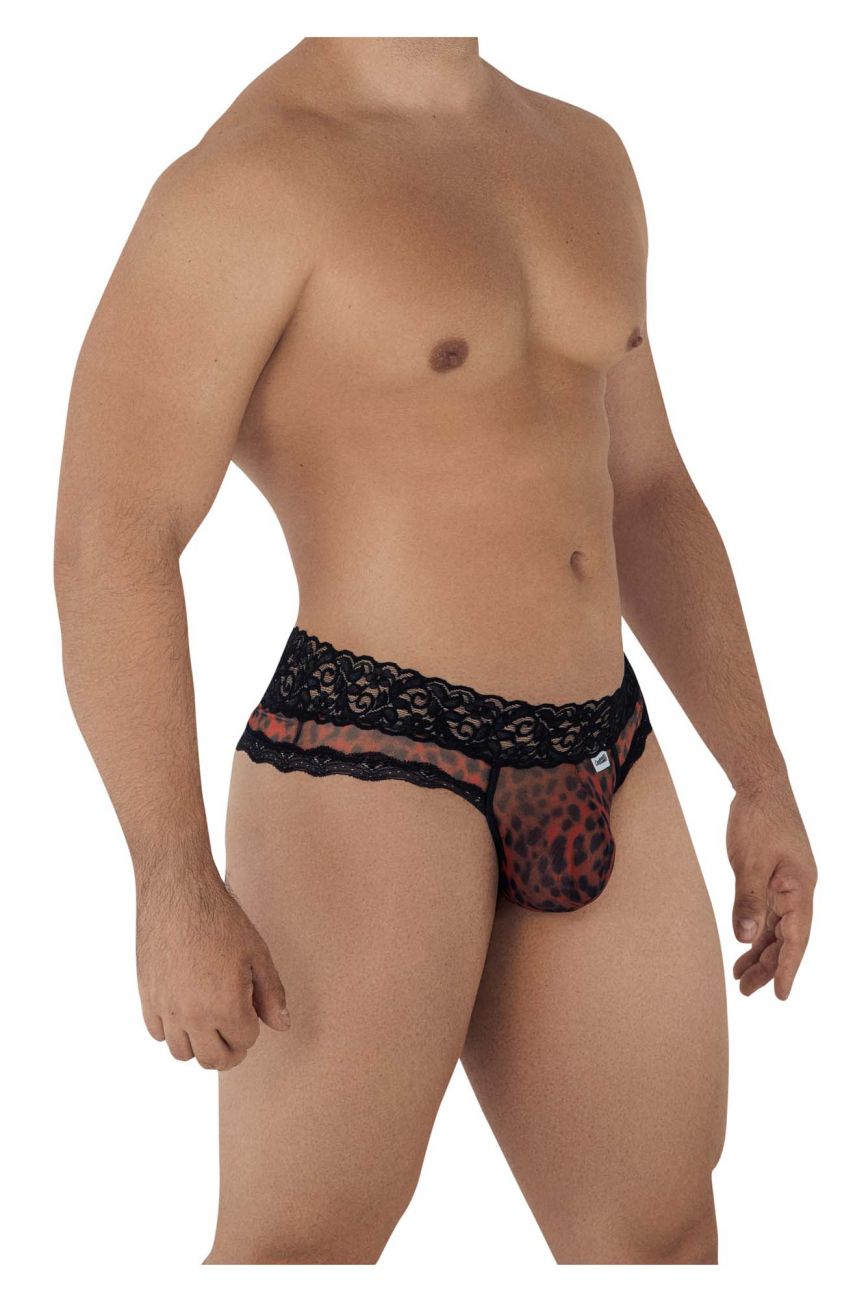 CandyMan 99596 Mesh-Lace Thongs Leopard Print