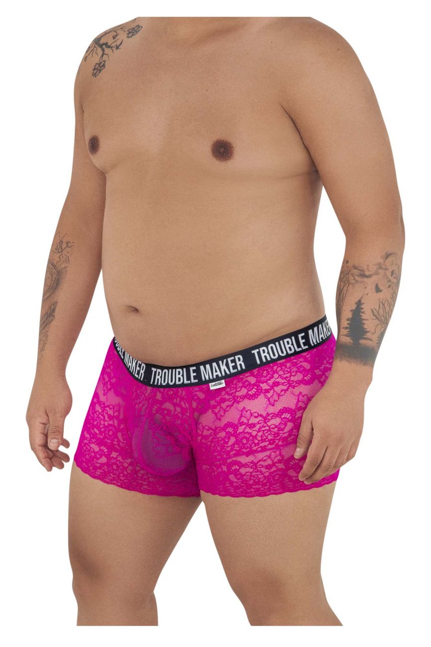 CandyMan 99616X Trouble Maker Lace Trunks Pink Plus Sizes