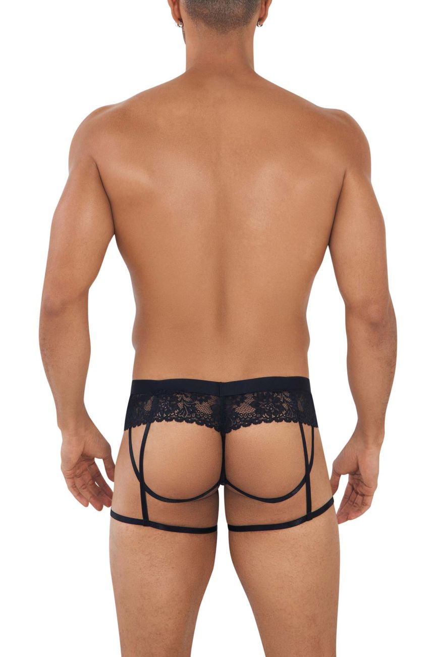 CandyMan 99717 Lace Garther Jockstrap Black