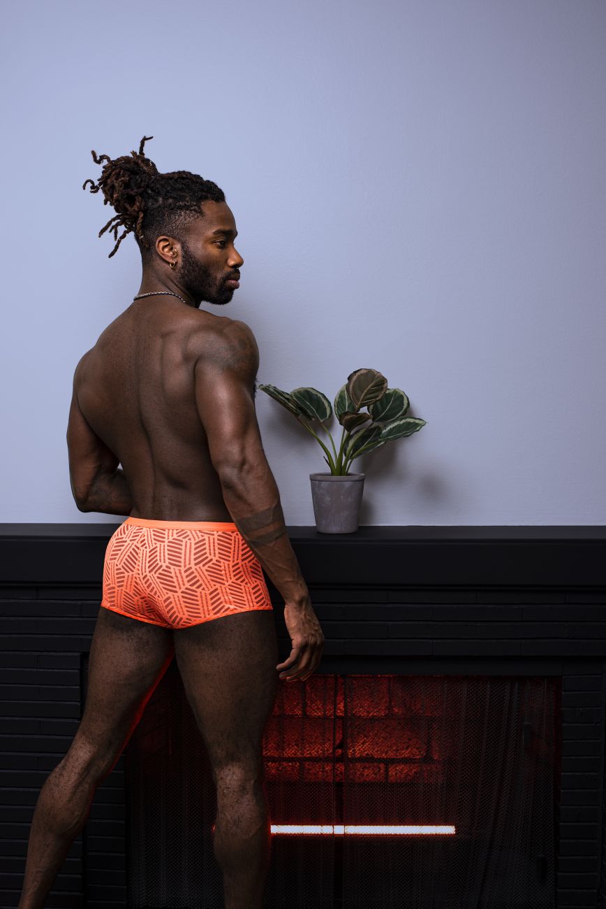 Male Power 125-284 Rude Awakening Cheeky Cutout Short Neon Orange