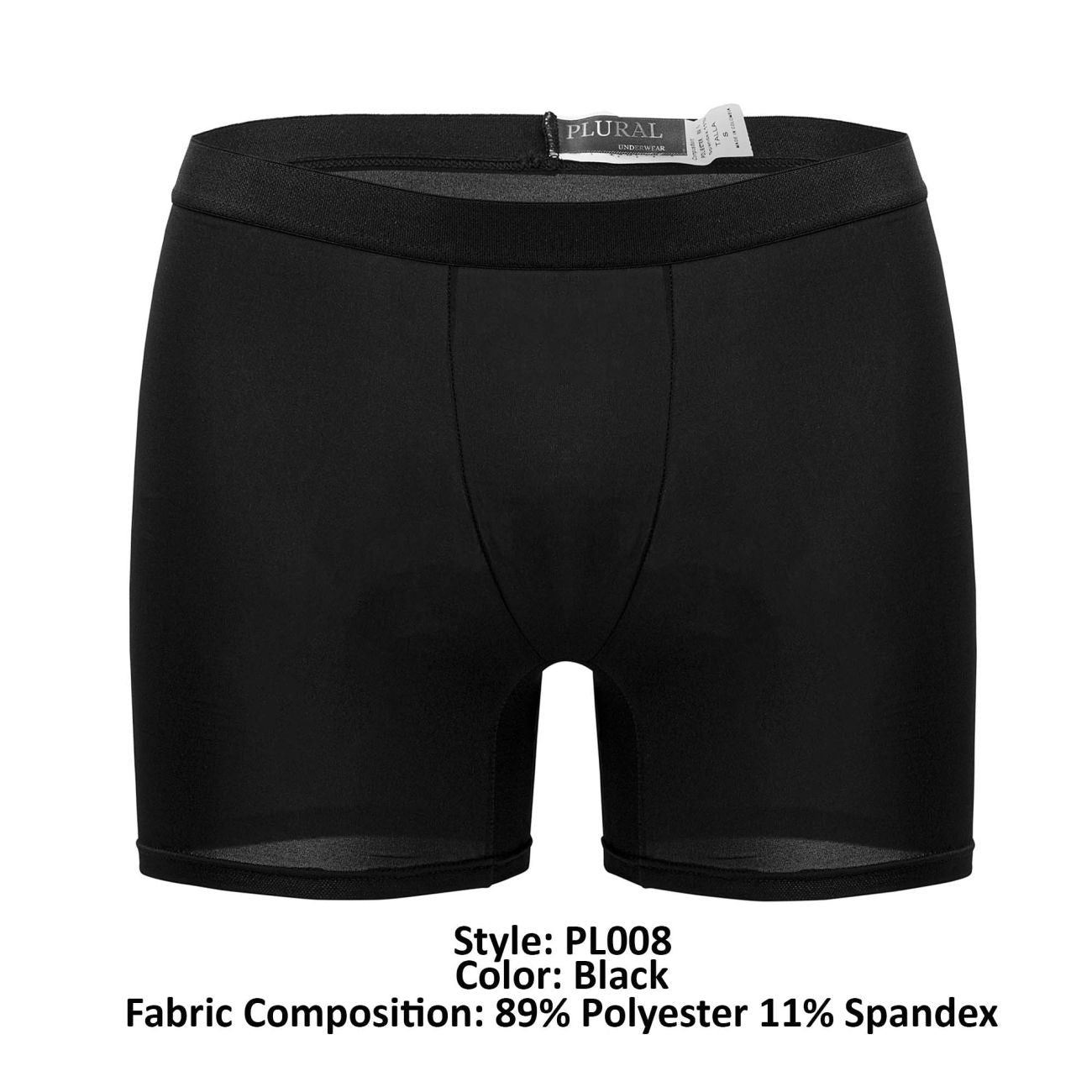 PLURAL PL008 Non-binary Underwear Trunks Black
