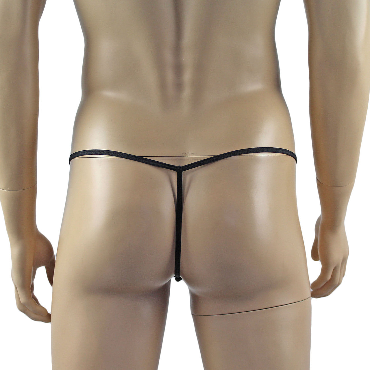 Mens Big Net Lingerie See-through Pouch G string Black