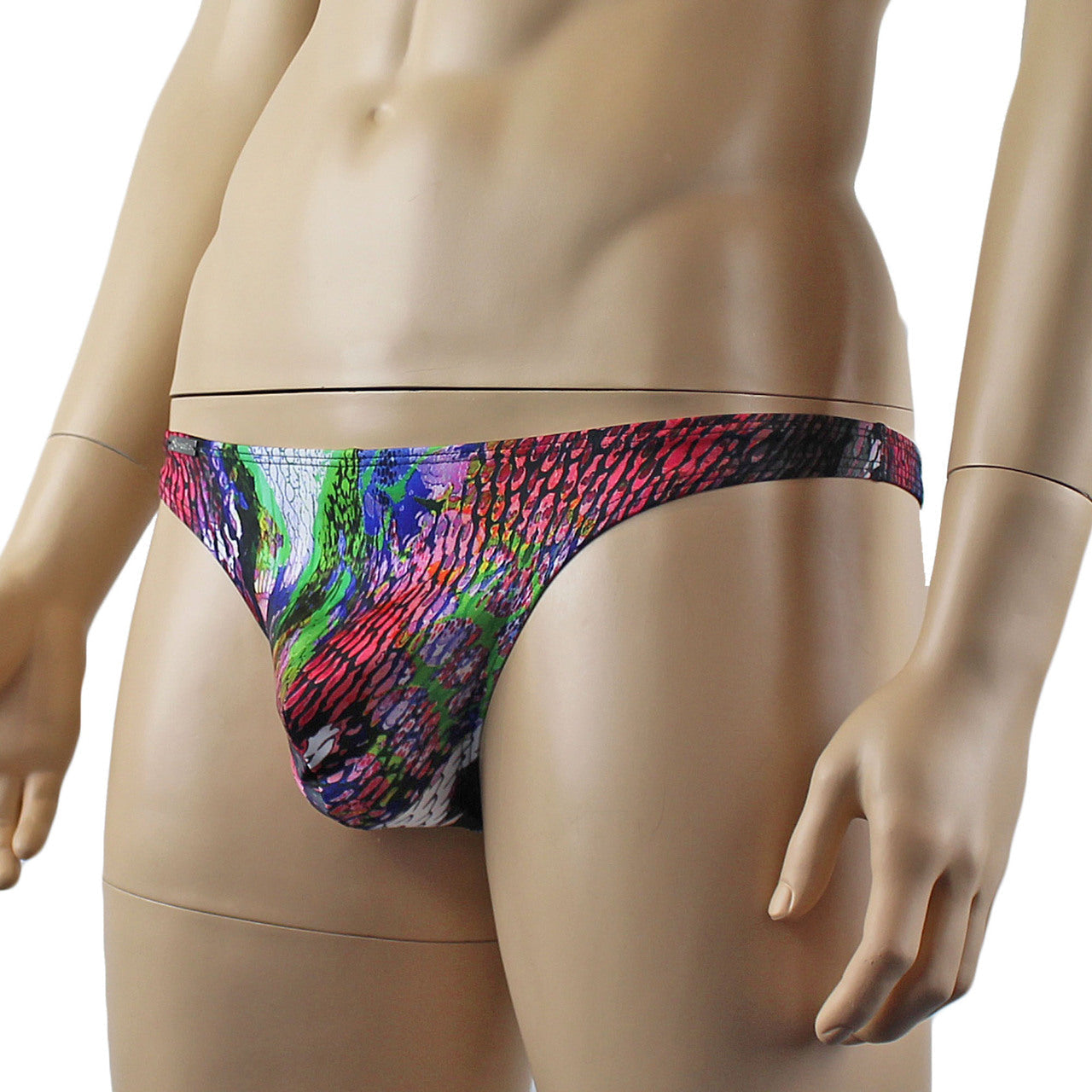 Mens Festival Snake Mini Low Rise Party Thong Underwear Red