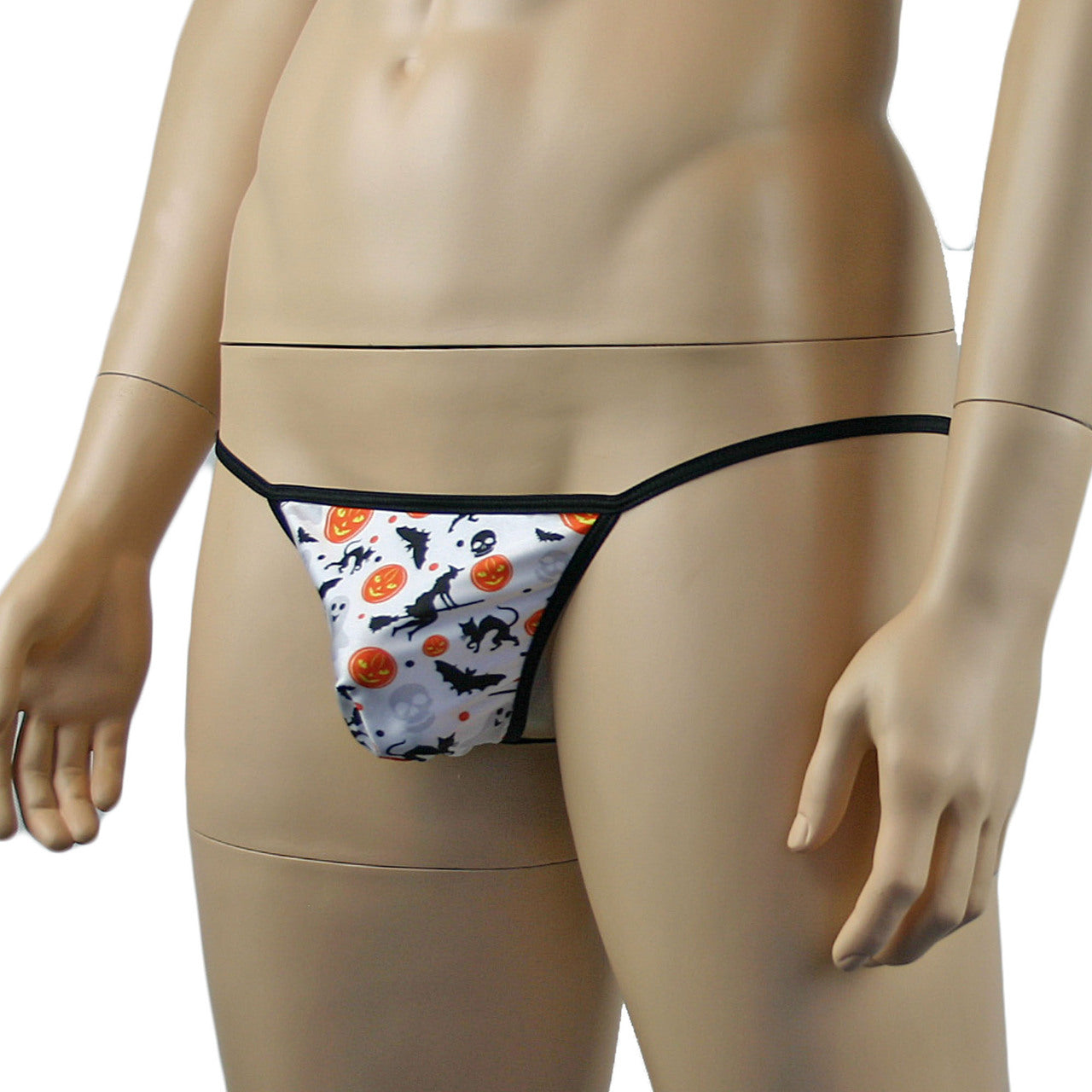 Mens Halloween Fun G string Pouch Underwear, Pumpkins, Witches, Bats & Ghosts